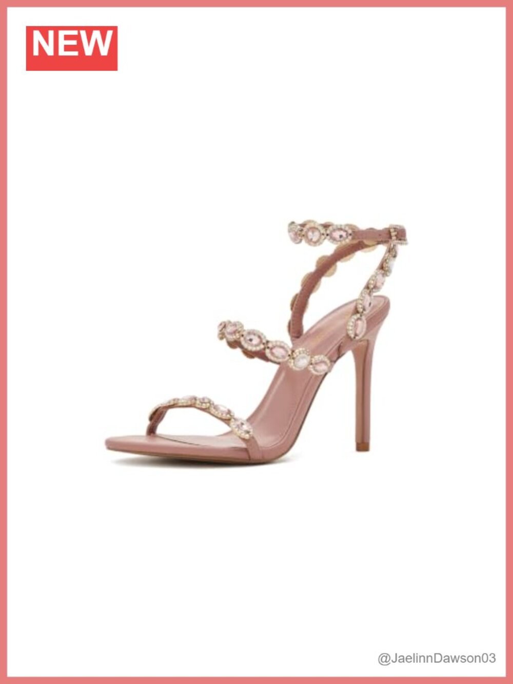 Stiletto Heel Sandals Jewel Embellished Ankle Strap